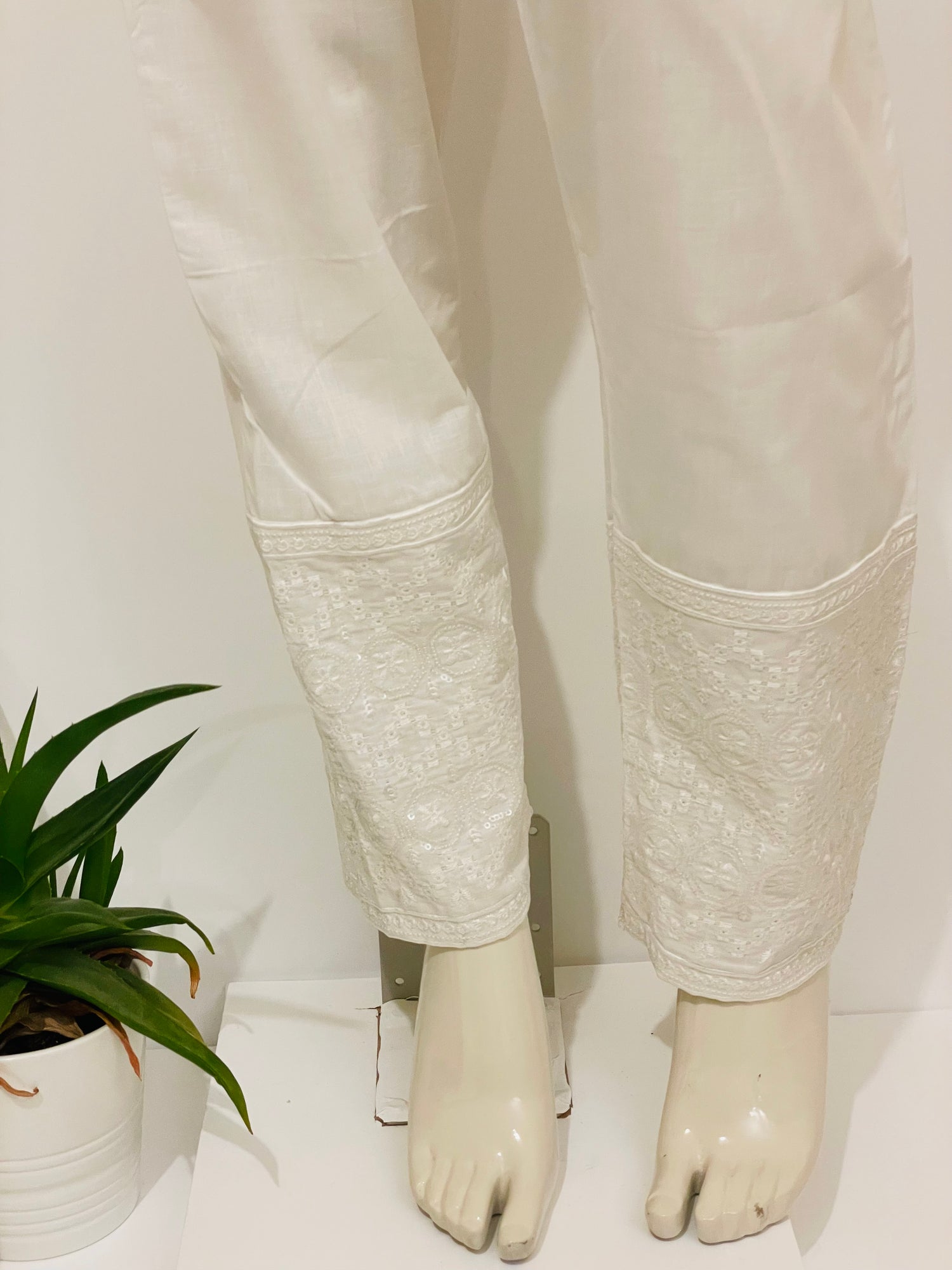 Buy 7STAR NX Solid Cotton Slub Cigarette Pant | Regular Fit Stretchable  Potli Pants/Cigarette/Trousers, Bundi Pants for Women, Girls Pack of 2 (26,  Black + White) at Amazon.in